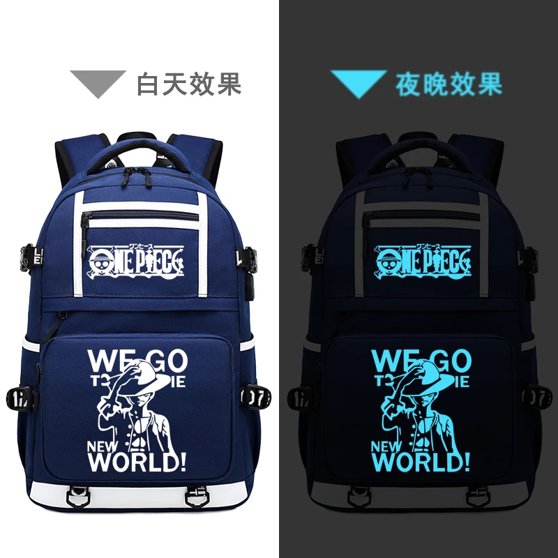 Один Кусок Луффи Зоро косплей Bookbag Оксфорд путешествия рюкзак школьный сумки для девочек подростков зарядка через usb ноутбук рюкзак аниме - Цвет: 23