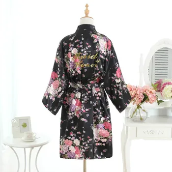

Bride Kimono Long Silk Satin Robe Sexy Robe Women Bathrobe Wedding Gift Mother Of The Bride Maid Of Honor Bridesmaid Robes
