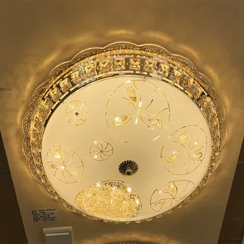 

Led bedroom ceiling lamp round modern simple restaurant crystal adjustable corridor creative lighting fixtures