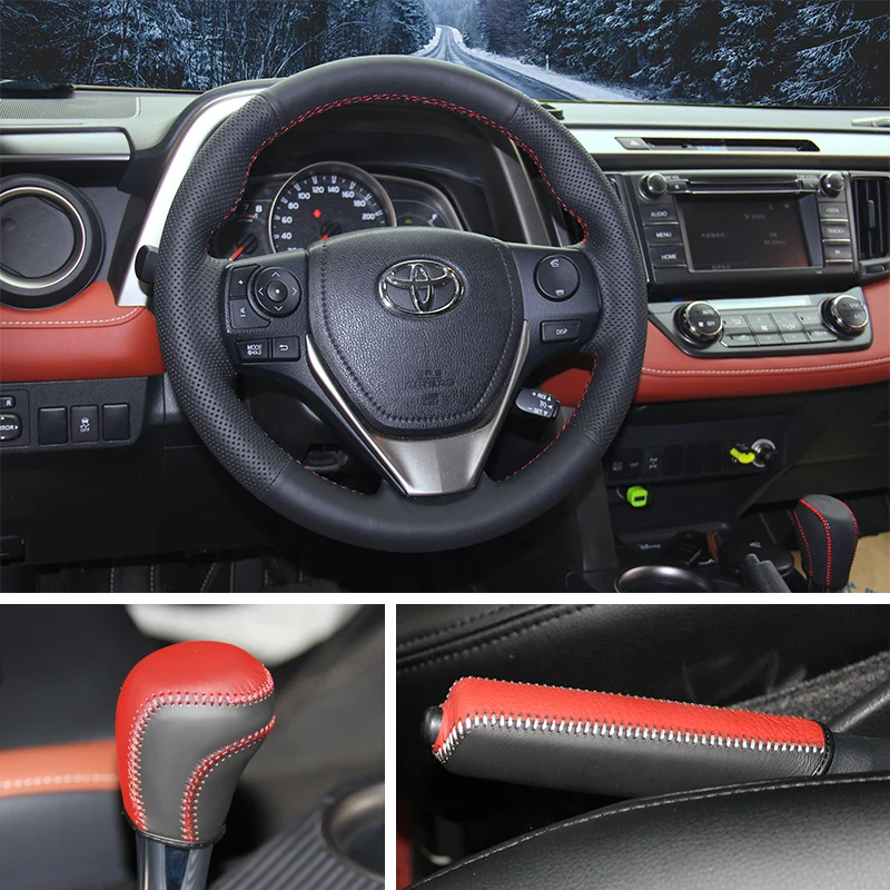 Оплетка на Автомобильный руль из кожи Nappa для Toyota RAV4 2013-2017 Corolla 2014-2017 Auris 2013-2016 Scion iM