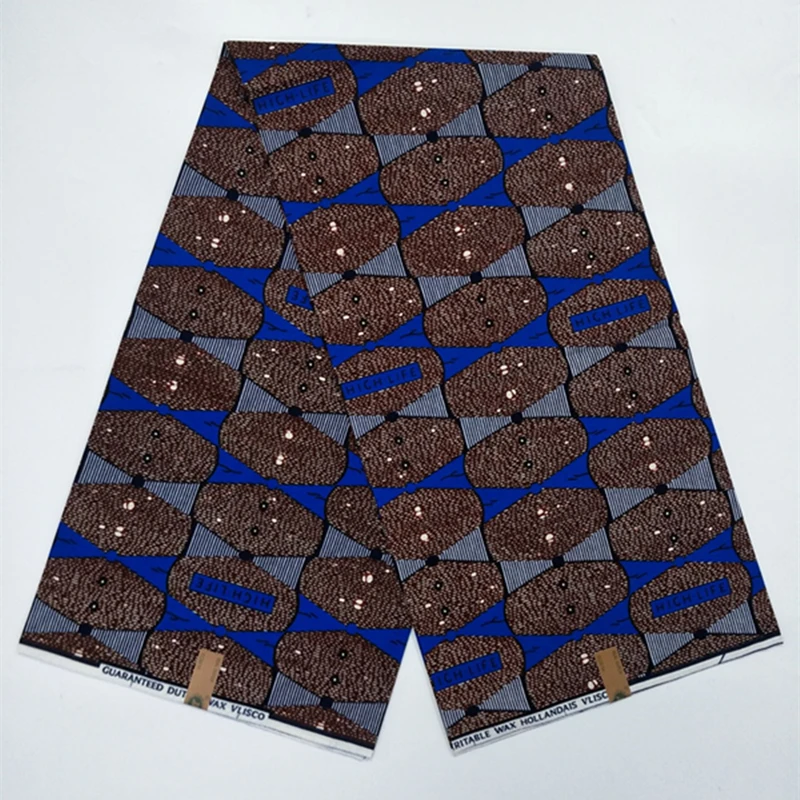 

Beautiful design 100% cotton African wax fabric 6 yards/pcs high quality for wedding dress