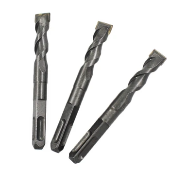 

Drill Bits,Alloy Metal Square Handle Four-Hole Quarry Bit Concrete Mud Stone Marble Electric Hammer Drilling Tool 3Pcs