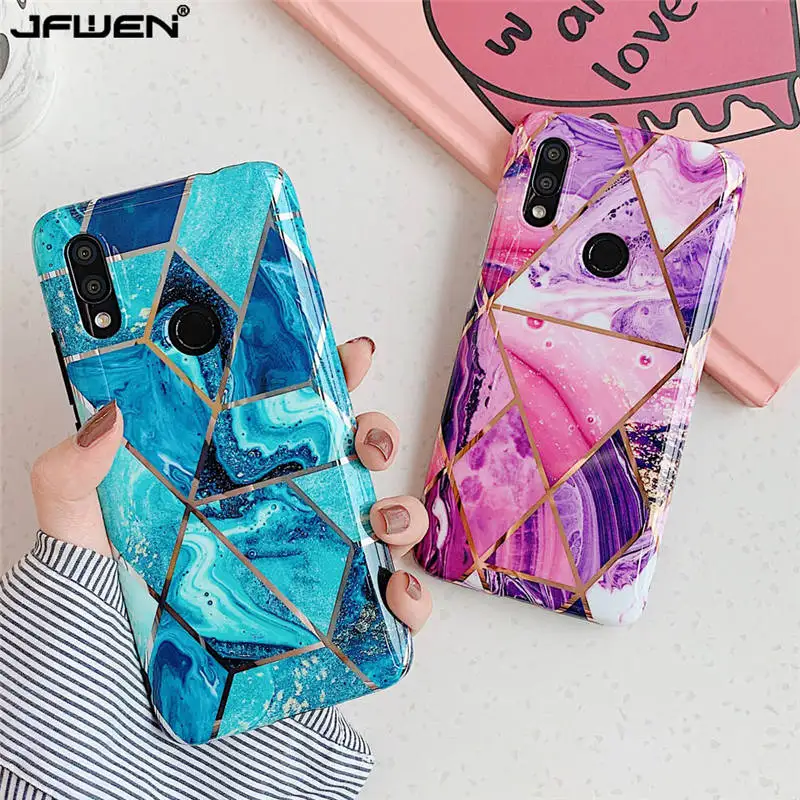

Plating Marble Silicone Phone Cases For Xiaomi Redmi Note 7 Pro Case Soft TPU Shell For Funda Xiaomi Redmi 7 Case Back Cover