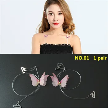 

Summer Clear Bra Strap Butterfly Invisible Transparent Shoulder Metal Bra Straps Adjustable Intimates Accessories Belt Elastic