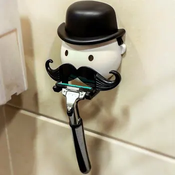 

Creative Bathroom Shaver Holder Plastic Suction Cup Shaver Hanger Wall Mounted Storage Rack Kitchen Hooks Bathroom Organizer