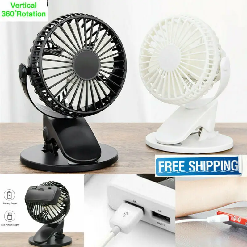 Portable Usb Mini Fan Coolder Rechargeable Battery Operated Clip