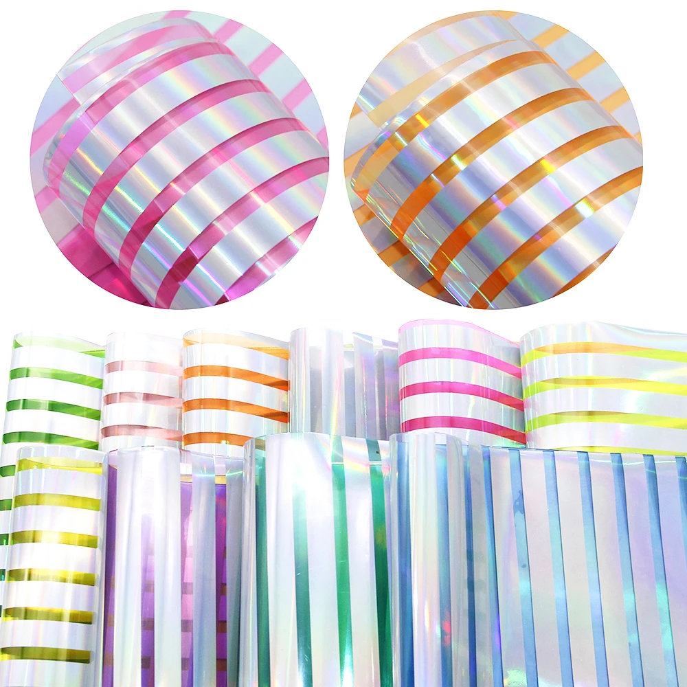 

10pcs/set 20x34cm Stripe Transparent PVC Faux Synthetic Leather Patchwork For Hair Bow Bags Phone Case DIY Projects,1Yc7533
