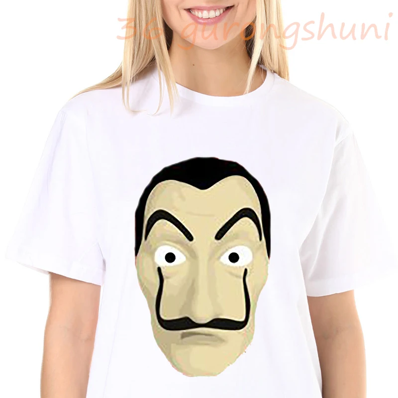 

Funny T Shirt Women clothes 2020 La Casa De Papel Tshirt House of Paper tee femme Money Heist Tees TV Series female T-shirt