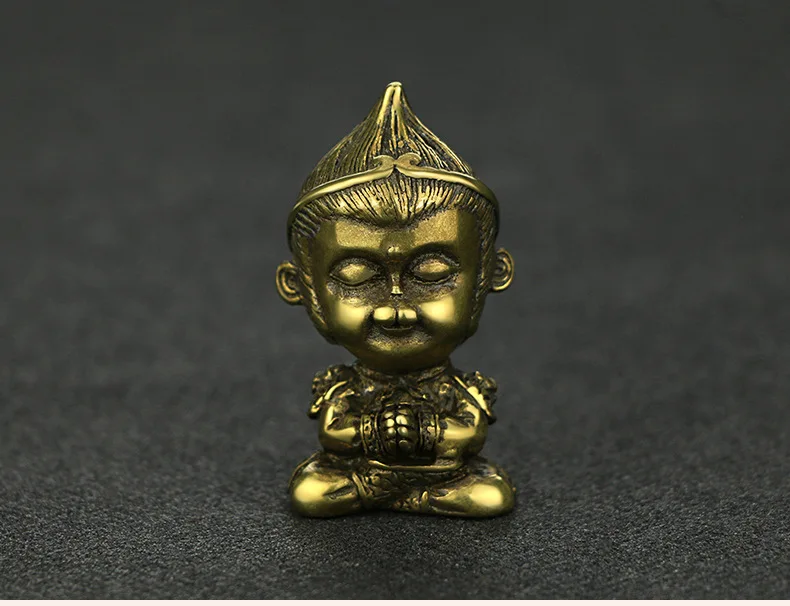 

antique Handmade Brass Journey to the West figure Sun Wukong monkey craft livng room ornament Miniature desktop decoration a3666