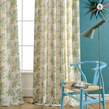 

Factory Direct Curtain Cloth for Living Room Modern Simple European Curtain Polyester Cotton Printing Curtain Window Yarn
