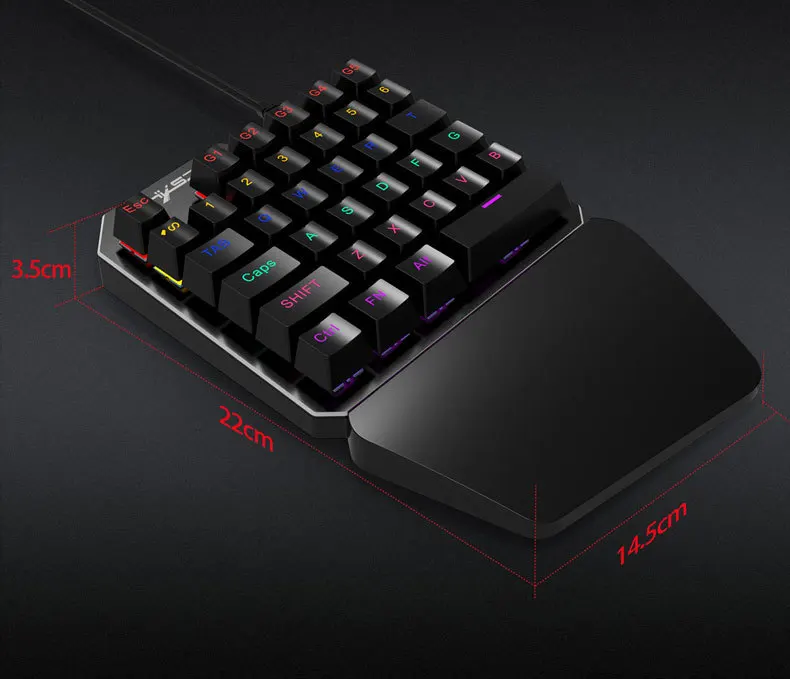 One-Handed Keyboard Film Keyclick Mechanical Keyboard 35 Key Conflict-Free All-Metal Keyboard Suitable Every Chicken Game