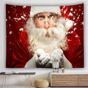

Home Wall Tapestry Christmas Santa Claus Tenture Hippie Tapestry Carpet Blanket Sheets Mandala Farmhouse Navidad Wall Decor Xmas
