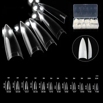 

504 Tips High QualityFalse Nail Clear Natural False Point Stiletto French Acrylic UV Gel Nail Tips