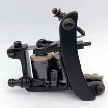 Перманентный макияж машины татуировки железа татуировки пистолет черный 10 обертывание катушки татуировки машина Рамка Тонкий лайнер и шейдер поставщик