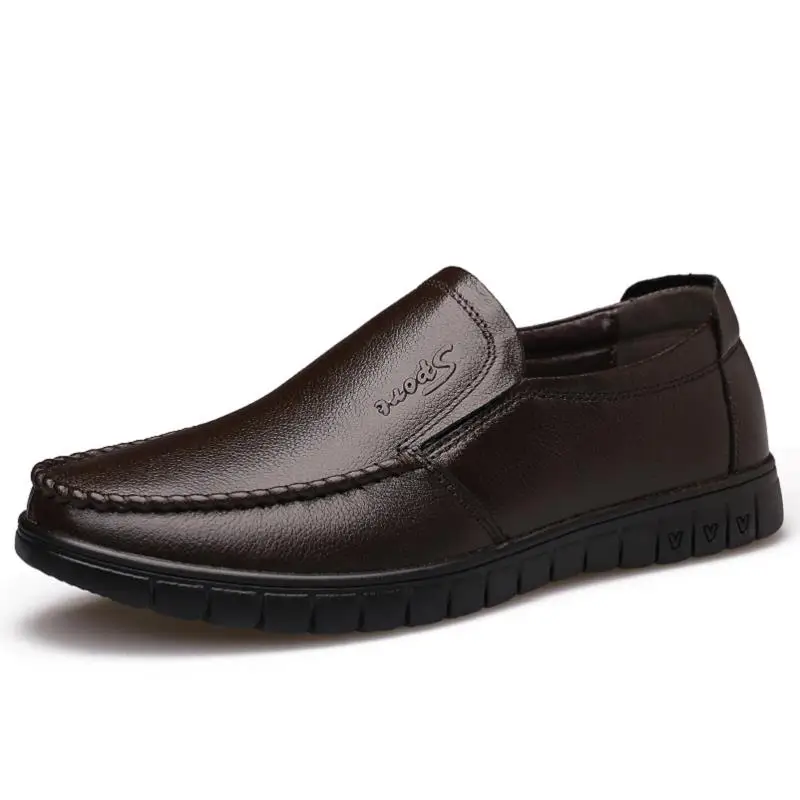 BVNOBET/Мужская обувь из натуральной коровьей кожи; высококачественные мужские слипоны на плоской подошве; брендовые Модные мужские лоферы в деловом стиле; мокасины; homme - Цвет: Коричневый