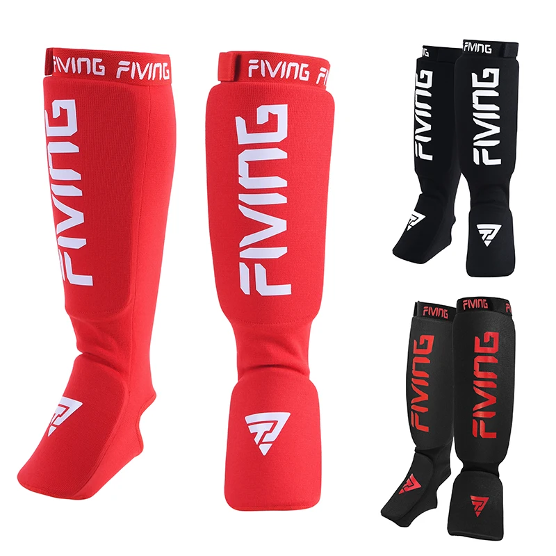 Shin Guard Pads Kickboxing Leg Guards Kickboxing Shin Guards 1 Pair Shin Instep Pads MMA Leg Foot Guards Muay Thai Kick Boxing Guard Protector With Hook & Loop Shin and Instep Guards