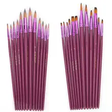 12 шт кисти для рисования нейлоновые волосы фиолетовый стержень акварельные Акриловые Рисование товары для рукоделия водные кисти ручка кисть для рисования