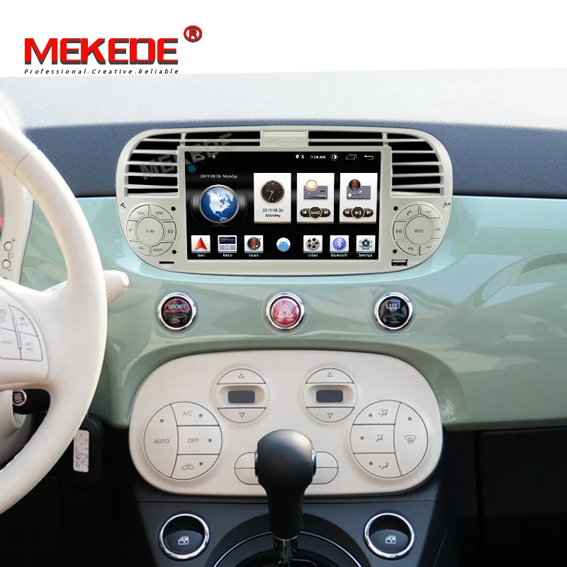 MEKEDE ips DSP 1024X600 Автомобильный gps Android 9,0 Bluetooth четырехъядерный автомобильный Dvd медиаплеер для FIAT 500 автомобильный радио мультимедиа