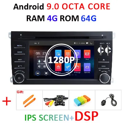4G 64G IPS DSP 1280P DSP ips Android 9,0 64G 2 Din dvd-плеер для Porsche Cayenne 2003-2010 Cayenne S GTS 2003-2010 gps Радио Навигация стерео Авто - Цвет: 4G 64G IPS DSP 1280P