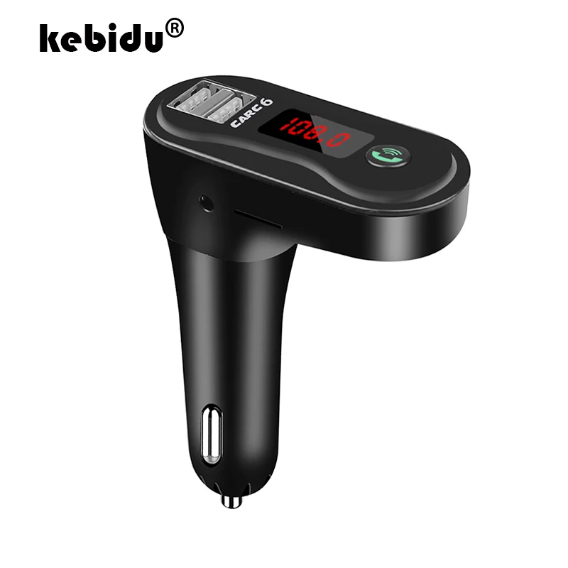 Kebidu FM Автомобильный hands-free передатчик Bluetooth автомобильный комплект MP3-плеер автомобильный аудио с 2.1A Быстрая зарядка двойной зарядное устройство usb