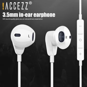 

!ACCEZZ Stereo Sound 3.5mm Jack In-ear Earphone For iPhone 6 6S SE 5s Samsung Huawei PC Wired Control Headset With Mic Earphones