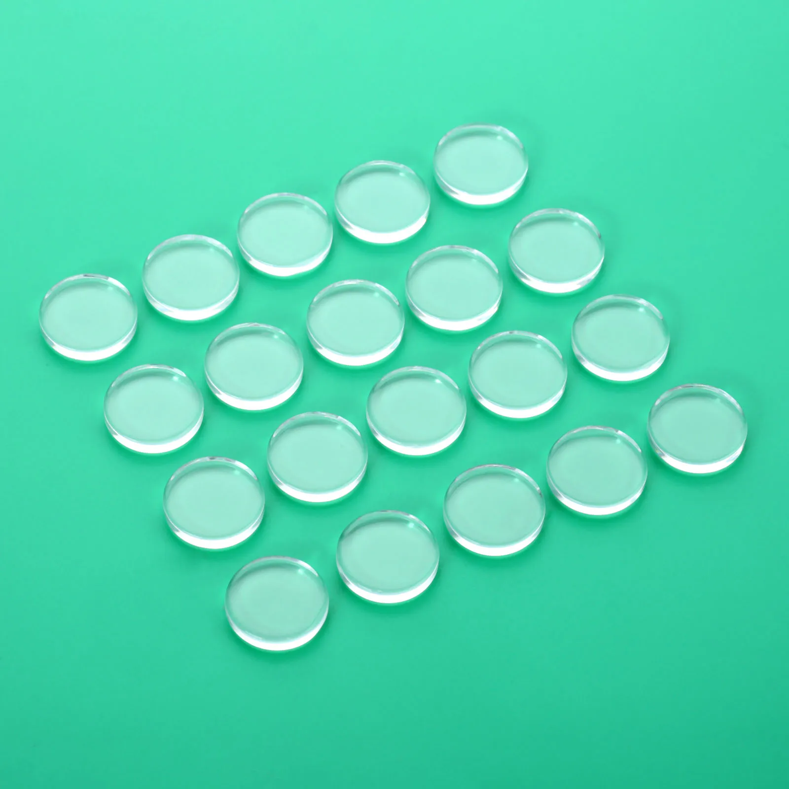 100/50/20/10/5pcs Transparent Glass Refrigerator Sticker Both Side Flat Round Clear Glass Cabochon Handmade Jewelry Accessories - Цвет: 16mm 20pcs