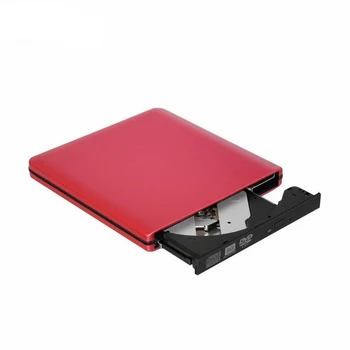 

Red Slight USB 3.0 Portable External DVD-RW/CD-RW Burner Writer Rewriter Optical Disc Drive CD DVD ROM Player Support Win Mac OS