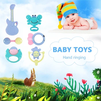

Cartoon Plastic Toy Infant Toddlers Educational Toy Baby Hand Bell Ring Rattles Comfortable Children Portable Elements
