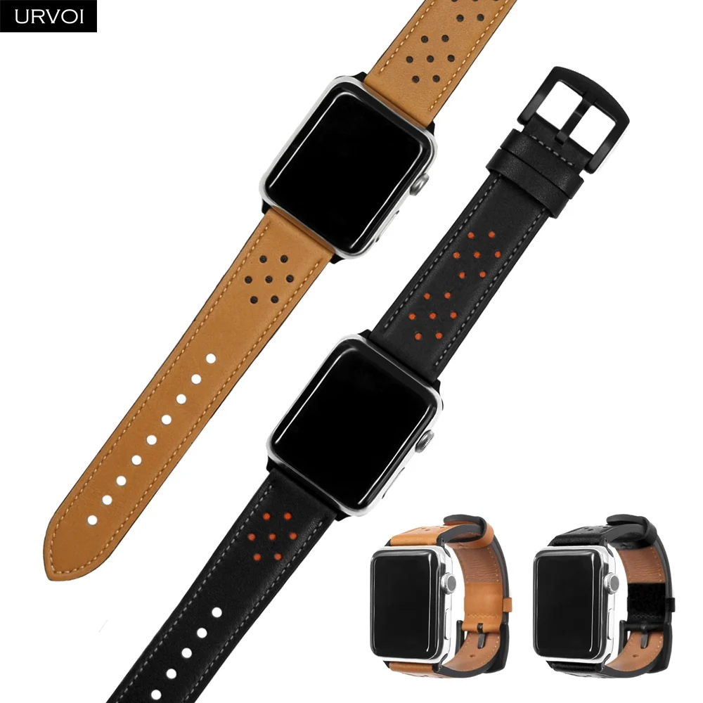 Ремешок URVOI для Apple Watch series 6 5 4 3 2 1 SE ремешок из натуральной кожи с цветком сливы iWatch