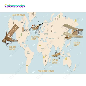 

Personalized Map Wooden plane Backdrop Baby Shower Boy Girl Children Birthday Party Professional Photo Booth