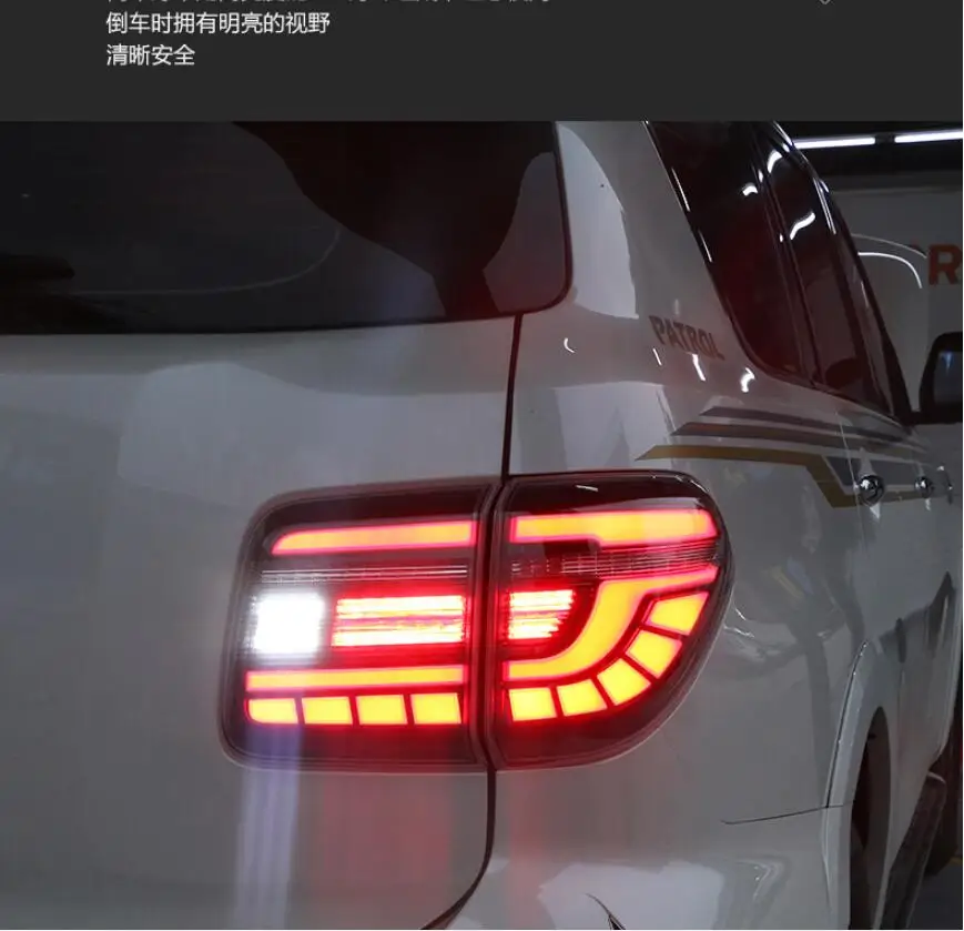 2012~ 2018y Автомобильный задний светильник bupmer для Nissan Patrol Y62 Задний фонарь тормоза светодиодный автомобильные аксессуары taillamp для Nissan Patrol Задний светильник