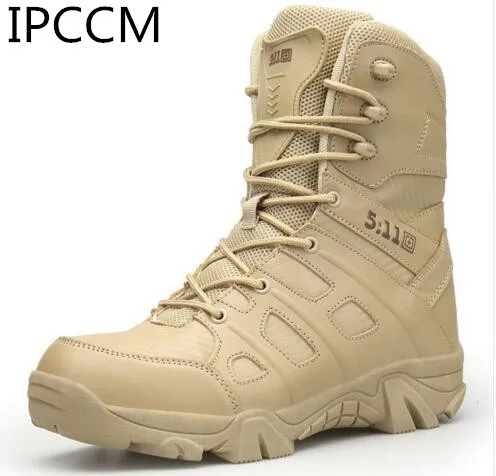 

BONJEAN Men High Quality Brand Military Leather Boots Special Force Tactical Desert Combat Men's Boots Outdoor Shoes Ankle Boots