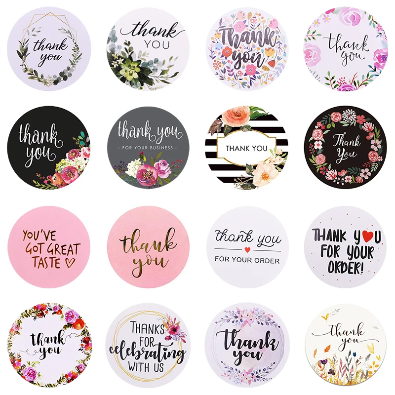 500pcs Thank You Stickers 1inch Round Gift Seal Label Sticker Diary Stationery Stickers For Wedding Party Decor Handmade Sticker