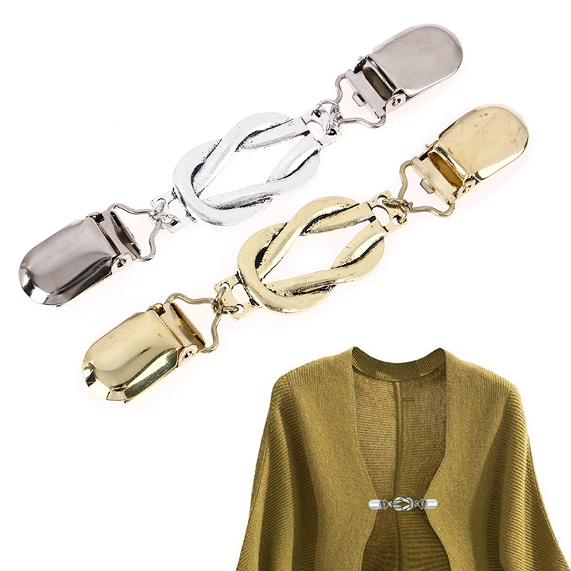 Fashion Retro Women Cardigan Sweater Blouse Shawl Clips Shirt Collar Flower Pattern Duck Clip Clasps Sewing Clips Garment Clips