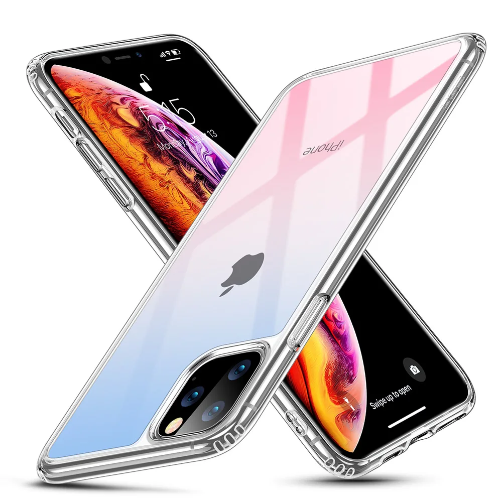 ESR Tempered Glass Case for iPhone 11 11Pro Max Shockproof Luxury Bumper Case for iPhone 11 Pro Max Mirror Cover Glass Cases