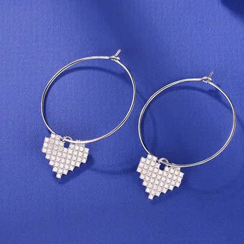 

New Heart-shape Circle Drop Earrings Hoops For Women Trendy Exaggerated Temperament Accessory Fine Jewelry