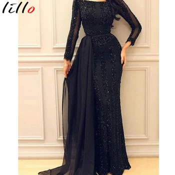 

2020 Black Elegant Sexy Bronzing Dress Long Sleeve Cloak Slim Evening Dress Irregular Party Dress Unique Design Fashion Sexy