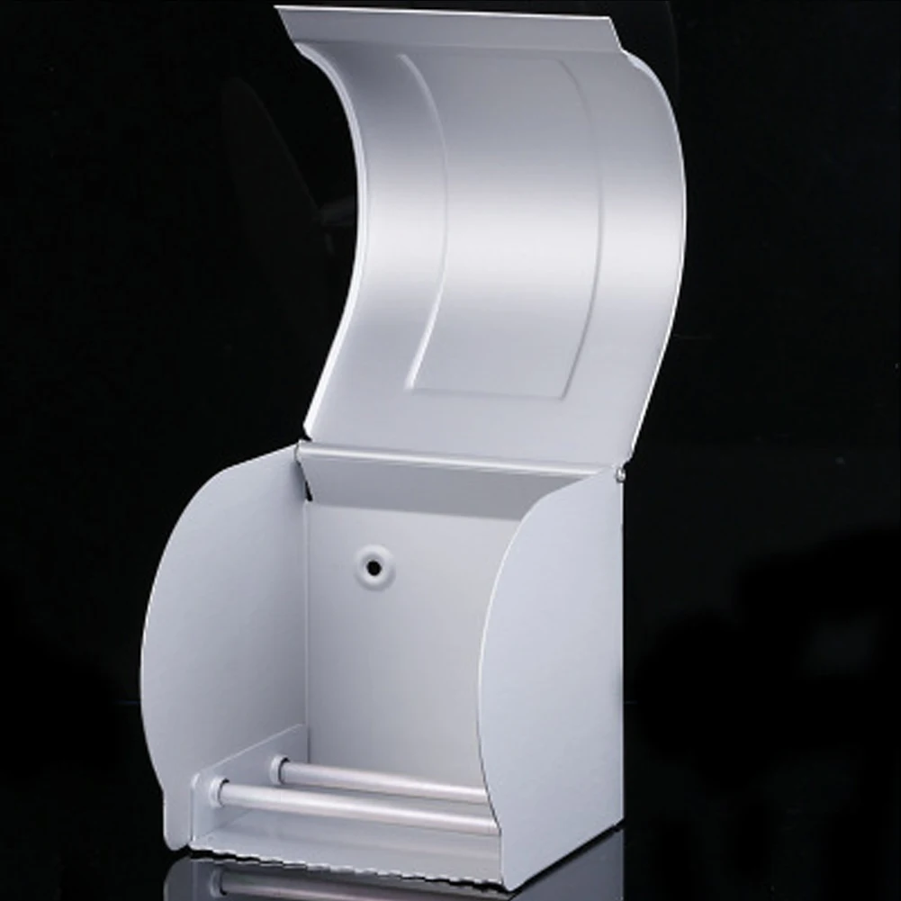 ZDYS Wall Mount Toilet Paper Holder Box, Tissue Paper Roll Towel Holder Aluminum Cut-proof Plastic Paper Rack