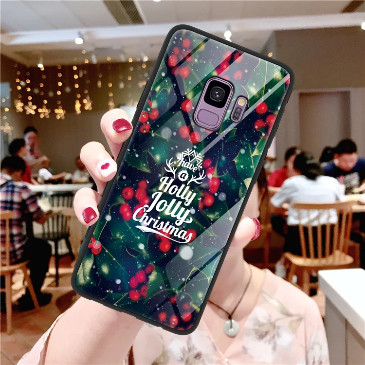 Xmas закаленное Стекло чехол для samsung Galaxy A50 A40 A30 A70 J7 J5 A7 A9 A8 S8 S9 S10 Lite J4 J6 A6 плюс J8 чехол Coque - Цвет: sdholly