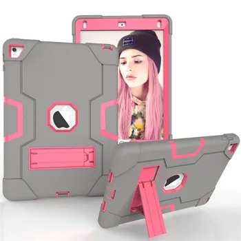 

Shockproof Case for iPad Air 2 2014 Release Kickstand Kids Silicone Hard Full Body Protective Cover for iPad Air 2 A1567 A1566