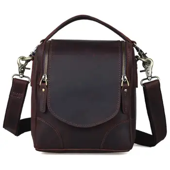 

tiding Luxury Designer Handmade Leather Camera Bag Retro British Style Small Shoulder Messenger Multi-functional Male Bag 1110