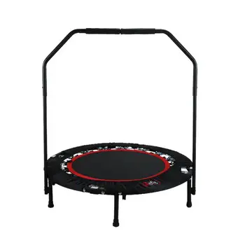 

40 Inch Bevel Angled Trampoline With Handrail Round Portable Foldable Adjustable Trampolines Max 135KG Load Jumping Rebounder
