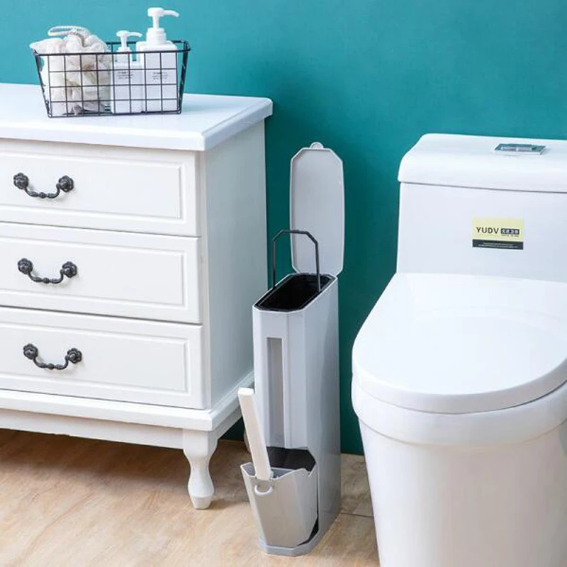 Plastic Trash Can Bathroom Waste Bin Toilet Dustbin Trash Basket