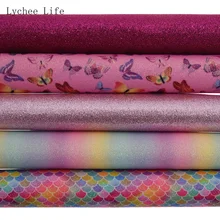 Lychee Life, 5 шт./лот, 20x30 см, блестящая синтетическая кожа, фарик, для рукоделия, сумки, одежда, подарок, швейные изделия