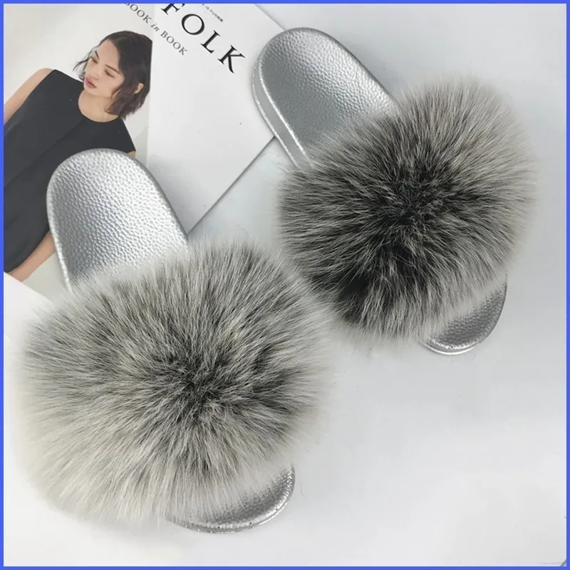 fur slippers for ladies