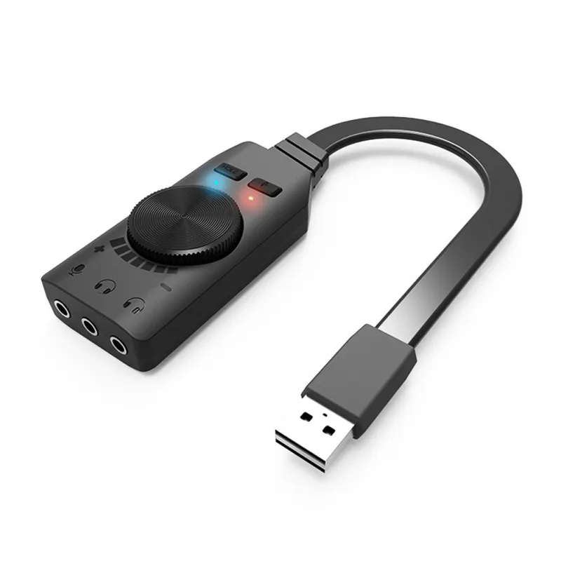 

PLEXTONE GS3 USB Sound Card External Audio Interface 3.5mm Microphone Audio Adapter Sound Card For PS4 Laptop