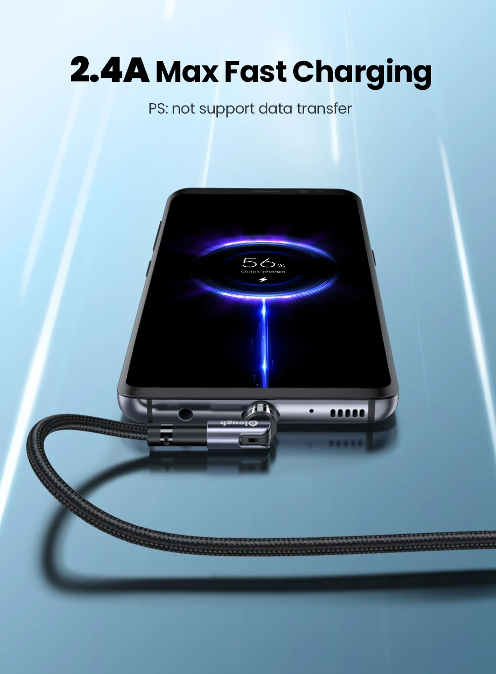 Elough 540 Rotate Magnetic Cable Fast Charging Magnet Charger Micro USB C Type C Cable For iPhone Xiaomi Mobile Phone Wire Cord