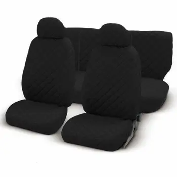 

COPRISEDILI AUTO IN COTONE TRAPUNTATO CON ZIP FODERA UNIVERSALE NERO