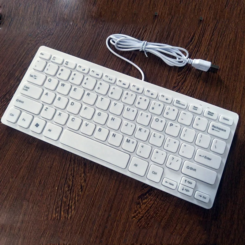 Черный/белый USB 2,0 Мини клавиатура ультра-тонком каблуке 78 клавиш 1,8 3V для компьютера ПК мини-размер, занимают меньше места на рабочем столе