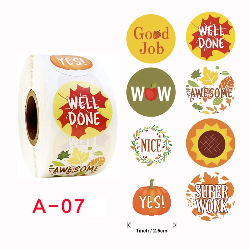 500pcs/roll Reward Cute Stickers for Students Teachers Encouragement StickerBDA 